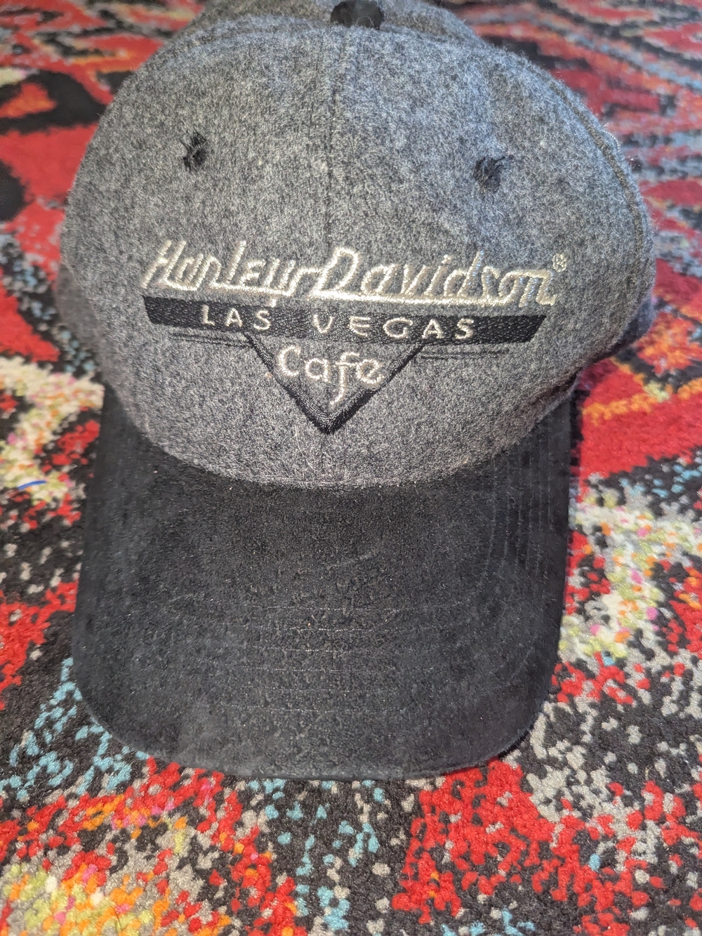 Harley-Davidson Gray Wool Crown Black Visor Las Vegas Cafe Hat